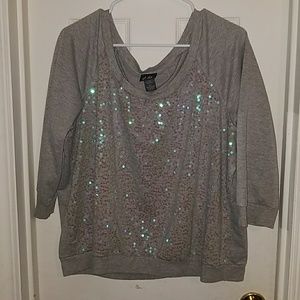 Gray sweater with sequines